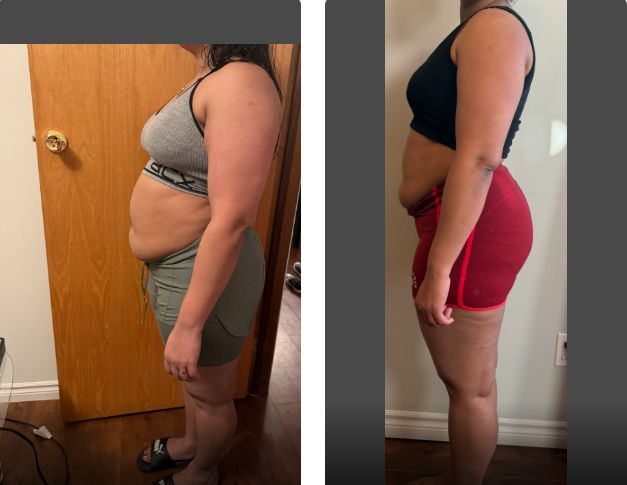 Client before and after progress