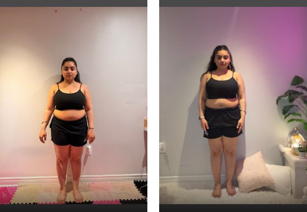 Client before and after progress